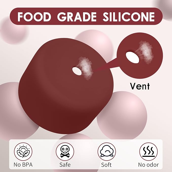 2PCS Silicone Water Bottle Boot, Compatible with Owala 24oz 32oz 40oz, Protective Anti-Scratch & Anti-Dent No Noise Sleeve Cover for FreeSip/Twist/Flip Water Bottles (Burgundy Bay, 24oz)