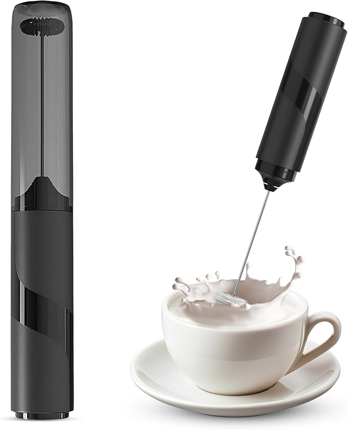 Portable Travel Frother with Case Mini - Battery Operated Handheld Milk Frother with Cover - Coffee Mixer Wand - Wisking Tool Electric Whisk - Coffee Stirrers Electric Whisker - Drink Mixer Handheld