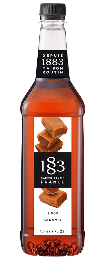 1883 Caramel Syrup for Drinks, Made in France, 1 Liter Plastic Bottle
