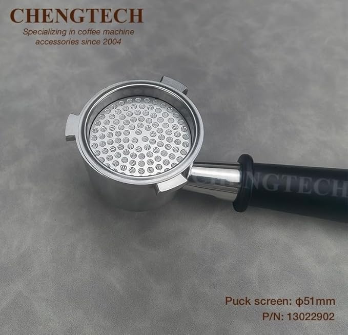 Chengtech 51mm Espresso Puck Screen - 0.5mm 304 Stainless Steel, Fits DeLonghi EC685, EC680, SMEG & More