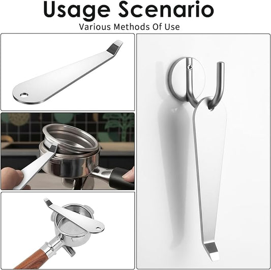 2pcs Portafilter Basket Removal Tool Stainless Steel Coffee Powder Cup Disassembly Tool Coffee Filter Remover Tools Espresso Machine Cleaner Accessories