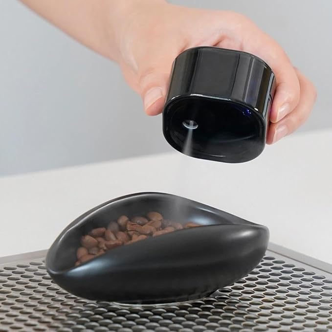 watchget Upgraded 30g Ceramic Coffee Dosing Cup & Tea Storage Tray, Single Dose Measuring Container for Coffee Beans & Loose Leaf Tea Dosing Vessel, Black