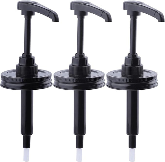 Mason Jar Syrup & Sauce Dispenser Pump Lids for Regular Mouth (2 Pack), Coffee Syrup Dispenser Pump Airtight & Leak-Proof Kitchen Food Grade (Jar Not Included)