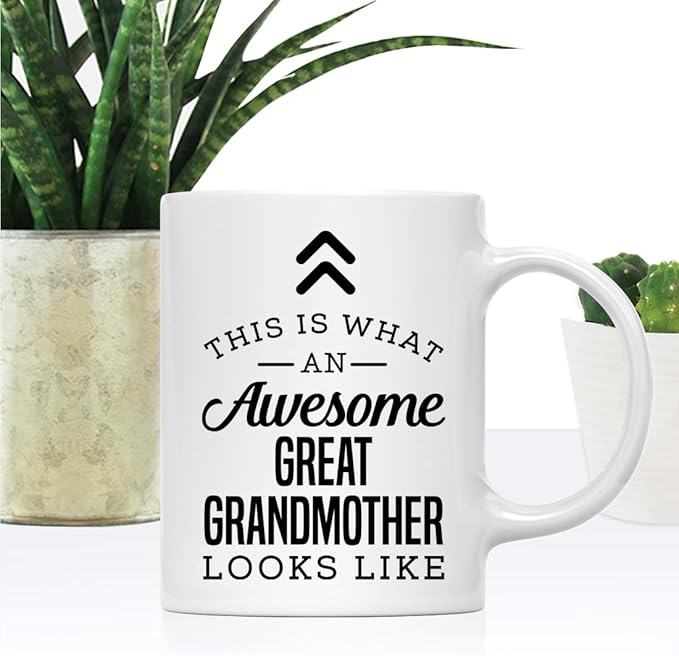 Andaz Press 11oz. Ceramic Coffee Tea Mug Thank You Gift, This is What an Awesome Great Grandmother Looks Like, 1-Pack, Birthday Christmas Gift Ideas Coworker Him Her, Includes Gift Box
