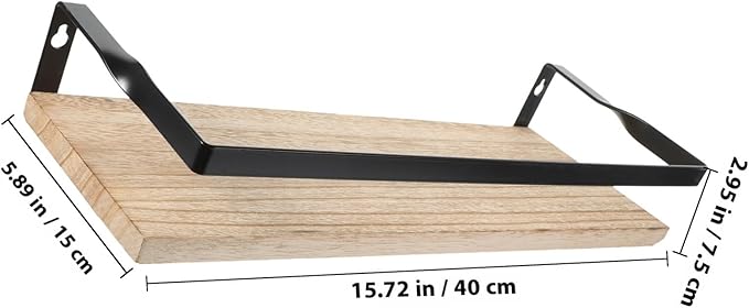 Wall Storage Shelf Floating Wood Shelves Solid Paulownia Wood Rustic Floating Cabinet for Bathroom Kitchen Living Room 2pcs