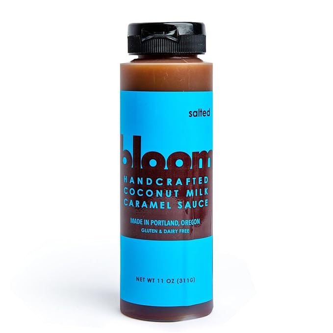Bloom Caramel Salted Coconut Caramel Sauce – Vegan, Dairy-Free Dessert Topping, Small Batch Artisanal Quality, Made with Premium Ingredients, Perfect for Coffee, Ice Cream, and Baking – 11oz