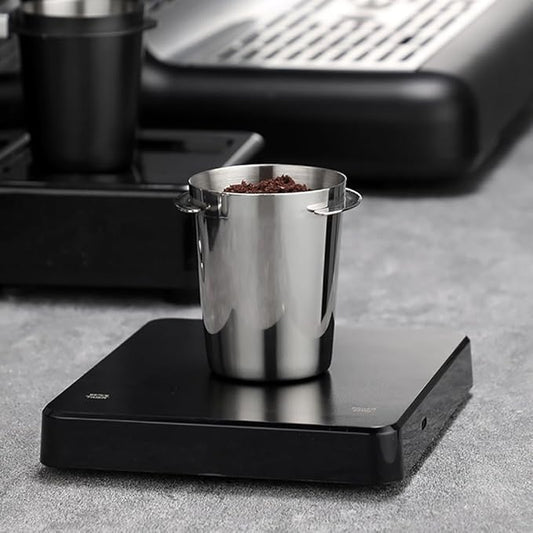 58mm Stainless Steel Coffee Dosing Cup Coffee Powder Feeder Part Coffee Grinder Powder Cup Espresso Coffee Machine Cup Accessories