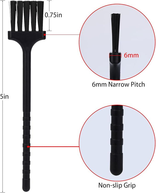 Detail Cleaning Brush for Tight Spaces | 6-Pack Tough Nylon Bristle for Coffee Grinder & Keyboard | Multi-Purpose Dusting Tool for Electronics, Shavers, & Small Appliances