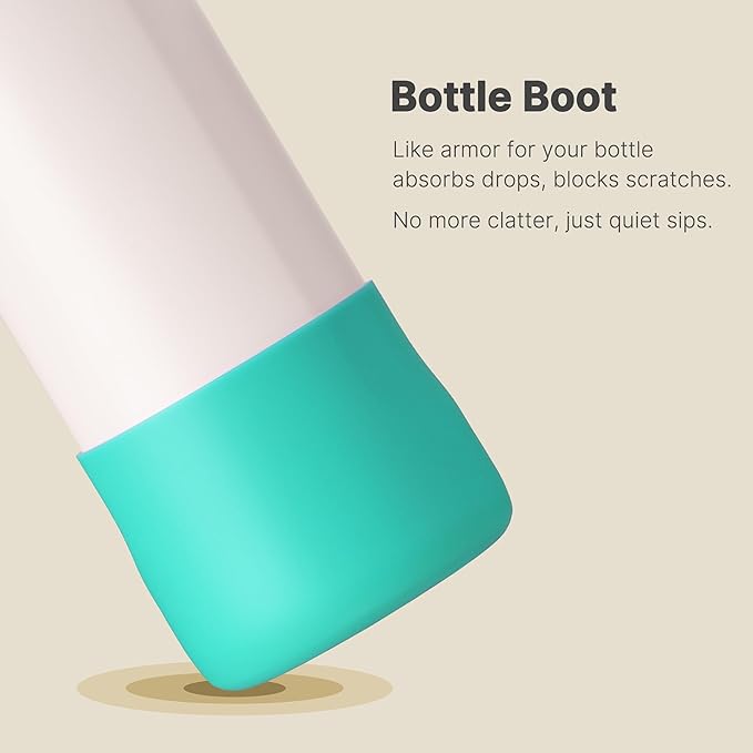 Silicone Boot for Owala 24 oz Water Bottle, Anti-Slip Protective Sleeve Bottom Cover for Owala Twist/FreeSip/Flip Stainless Steel Water Bottle(Teal)
