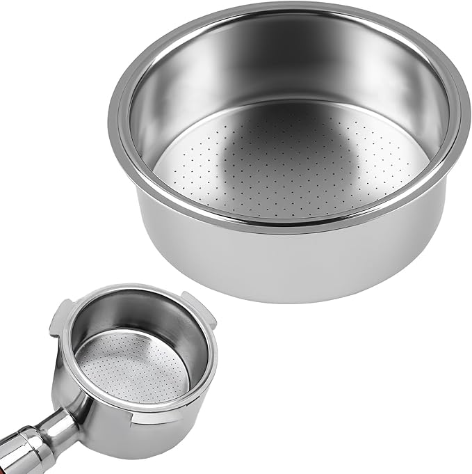 51mm Portafilter Basket, Double Cup Espresso Filter and Stainless Steel Filter Basket, Espresso Machine Parts Casabrews Compatible with Portafilter Replacement for Coffee Enthusiasts