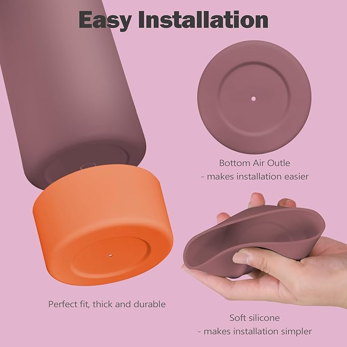 2PCS Silicone Boot for Owala 24oz FreeSip Water Bottle, Anti-Slip Scratch-Resistant Bottom Sleeve, Protective Sports Bottles Accessories, BPA-Free