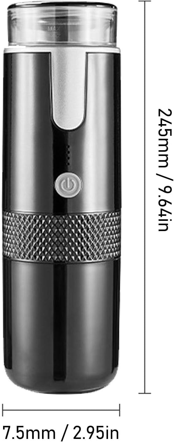 Luocute Portable Coffee Maker, Handheld Espresso Machine with 1200mAh Battery and Type C Cable, Compatible with Capsules and Ground Coffee, for Travel Camping Hiking