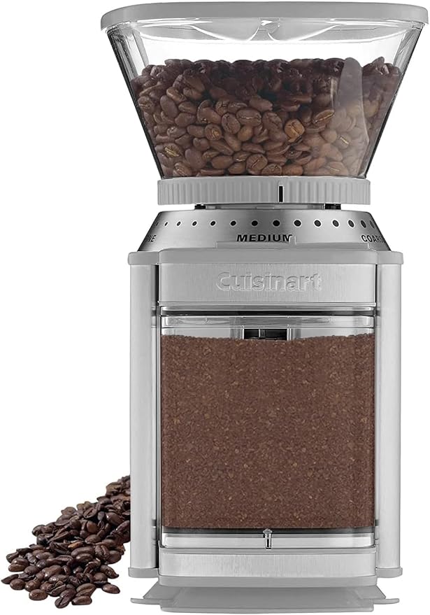 Cuisinart Coffee Grinder, Electric One-Touch Automatic Burr Coffee Grinder with 18-Position Grind Selector, Cup Size Selector for 4 – 18 Cups, Cool Gray Stainless Steel