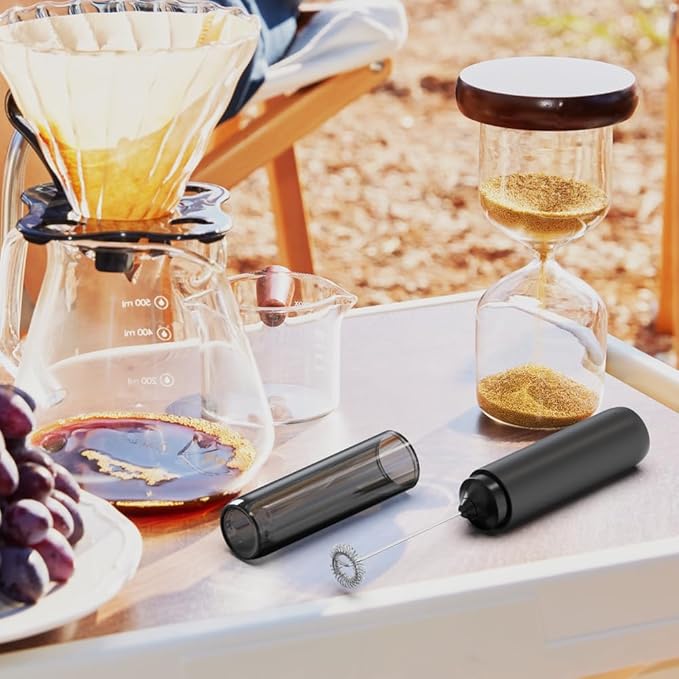 Electric Milk Frother Handheld, USB Rechargeable Portable Whisk, Stainless Steel Foam Maker for Coffee, Latte, Matcha, Home and Travel