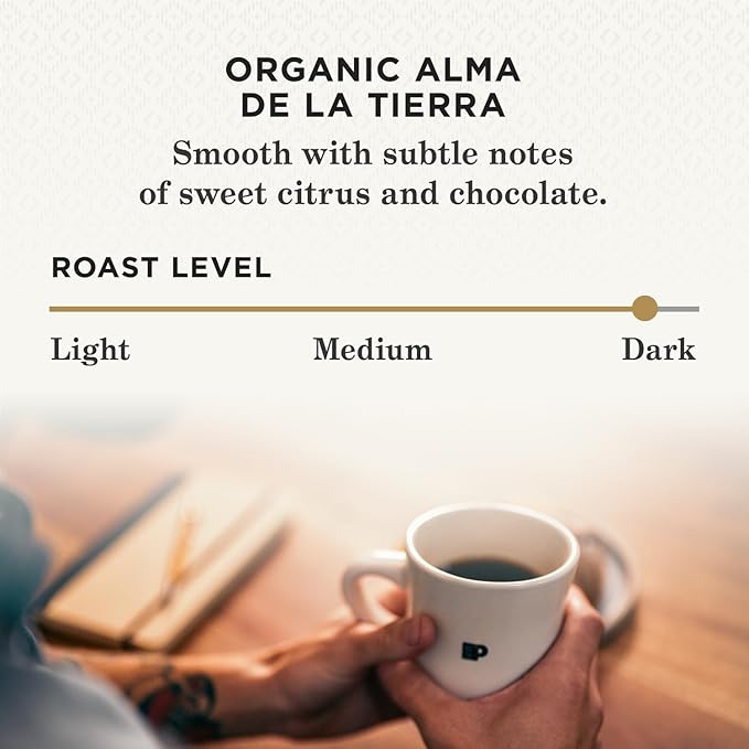 Peet's Coffee, USDA Organic Dark Roast Keurig K-Cup Pods, 100% Arabica Coffee - Alma de la Tierra 60 Count (6 Boxes of 10 Pods)