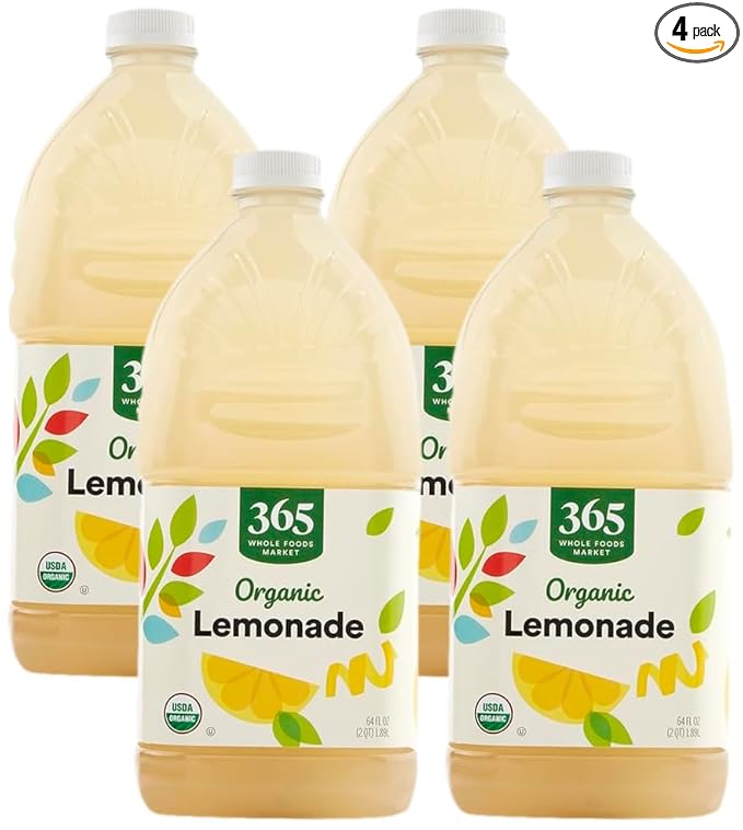 365 by Whole Foods Market, Organic Lemonade, 64 Fl Oz (Pack of 4)