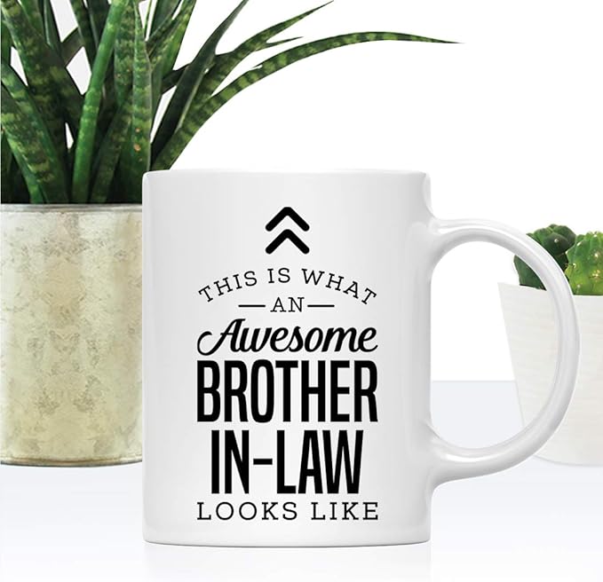 Andaz Press 11oz. Ceramic Coffee Tea Mug Thank You Gift, This is What an Awesome Brother-in-Law Looks Like, 1-Pack, Birthday Christmas Gift Ideas Coworker Him Her, Includes Gift Box