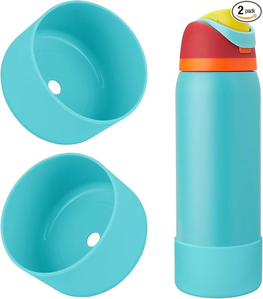 2PCS Silicone Water Bottle Boot, Compatible with Owala 24oz 32oz 40oz, Protective Anti-Scratch & Anti-Dent No Noise Sleeve Cover for FreeSip/Twist/Flip Water Bottles (Summer Sweetness, 32oz)