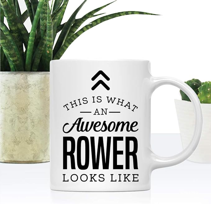 Andaz Press 11oz. Ceramic Coffee Tea Mug Thank You Gift, This is What an Awesome Rower Looks Like, 1-Pack, Birthday Christmas Gift Ideas Coworker Him Her, Includes Gift Box