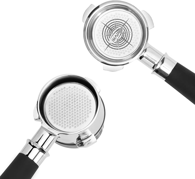 IKAPE Espresso 54mm Portafilter, Coffee Portafilter with Silicone Handle, Fits 54mm Breville Barista Series BES870/878/880 Machine & Solis Barista Machines, with 16g Capacity Filter Basket