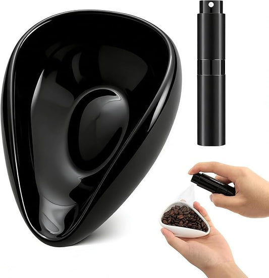 Coffee Bean Dosing Cup With 20ML Spray Bottle, Single Dosing Tray Espresso Bean Weighing Bowls Dose Coffee Measuring Container Tea Storage Tray for Beans Loose Leaf Tea Dose Vessel