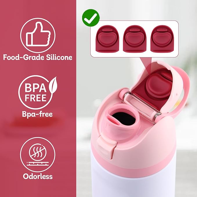 3pcs Replacement Rubber Stopper Seal Compatible with Owala FreeSip 24oz 32oz,Water Bottle Lid Cap Silicone Seal Parts for Owala 16/19/24/32/40oz Spout Gasket Mouthpiece Piece Accessories F5