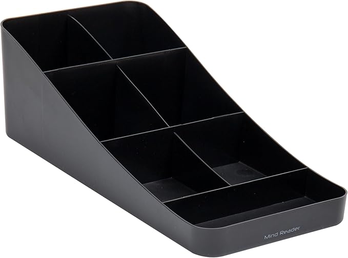 Mind Reader Cup and Condiment Station, Countertop Organizer, Coffee Bar, Kitchen, Stirrers, 7.25" L x 15.5" W x 5.25" H, Black (Pack of 4)