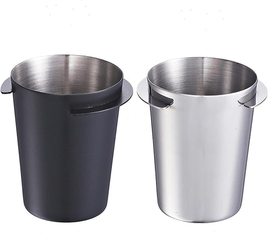 2 Pack Dosing Cup, 50ml 58mm Stainless Steel Hands Coffee Dosing Cup for Portafilter Espresso Coffee Machine Accessories, Milk Tea Coffee Powder Feeder Powder Cups Part tool