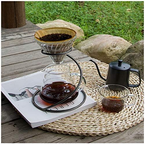 Reusable Metal Pour Over Coffee Dripper Stand Circinate Shaped,Black