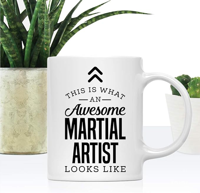 Andaz Press 11oz. Ceramic Coffee Tea Mug Thank You Gift, This is What an Awesome Martial Artist Looks Like, 1-Pack, Birthday Christmas Gift Ideas Coworker Him Her, Includes Gift Box