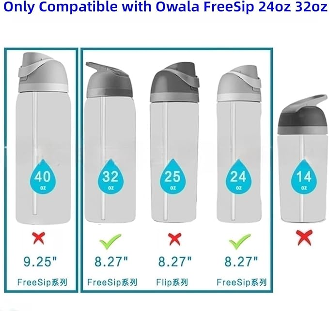 4Pcs Replacement Straw Fit for Owala 24oz 32oz,Reusable Drinking Straws with Cleaner Brush Compatible with 24oz FreeSip Water Bottle, Cup Accessories Fit for Owala 32oz Water Bottle