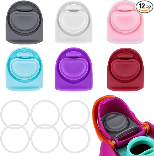6 Sets Replacement Seal Gasket Stoppers for Owala Freesip 16oz 32oz Cap Mouth,Silicone O Sealing Ring Parts Water Bottle Top Lid Accessories for Owala Freesip 16/19/24/32/40oz（6 colors 2