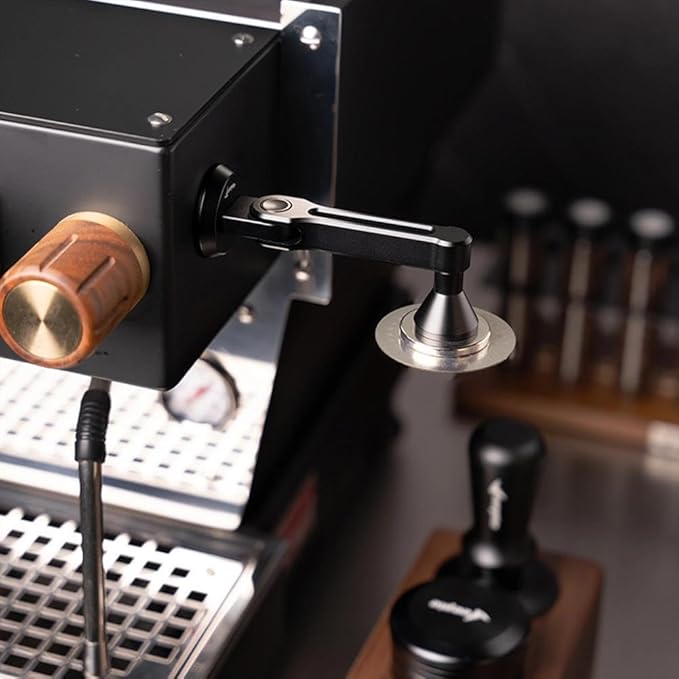 Magnetic Bracket for Puck Screen V2, Aluminum Alloy Espresso Shower Screen Holder Rack, Automatic Adsorption for Puck Screens, Compatible with Most Reusable Coffee Filter, Black