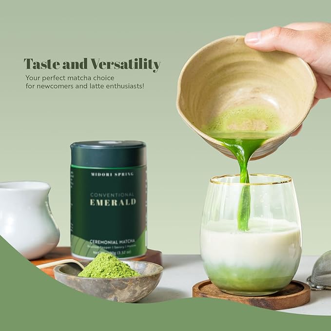 Midori Spring EMERALD - Ceremonial Matcha, Premium Conventional Japanese Matcha Powder 100g