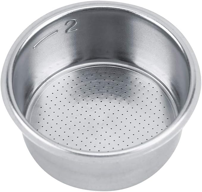 51mm Non Pressurized Filter Basket, Stainless Steel Single Wall Espresso Basket, Reusable and Heavy Duty Ground Coffee Strainer Cup for Portafilter