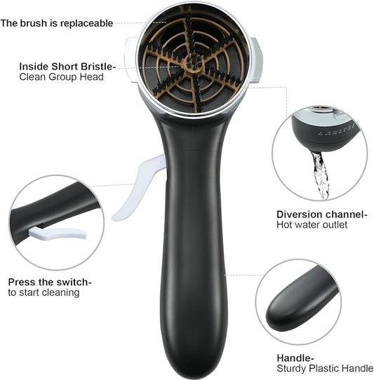 Espresso Coffee Machine Cleaning Brush, 360° Cleaning Push-Up Coffee Maker Brush, Espresso Machine Brush Coffee Cleaning Tool for 2ears 58mm E61, Flair 58, ECM, Rocket, Sanremo, Synesso, Slayer, VBM