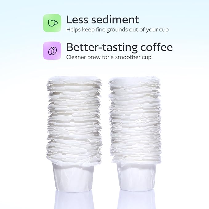 Disposable K Cup Filters, 300 Count Disposable Paper Filters for Keurig Reusable K Cups, White