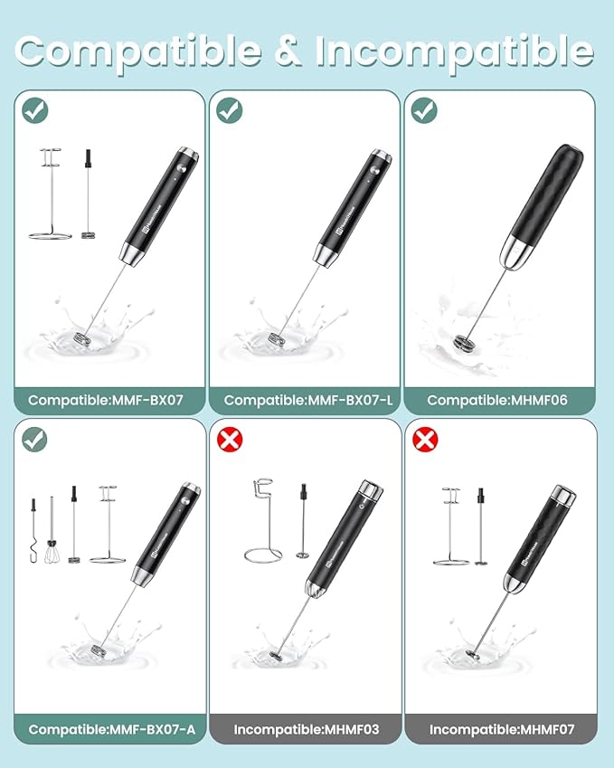 Maestri House Rechargeable Milk Frother Holder and Whisk Rod.Compatible with MMF-BX07, MMF-BX07-L, MMF-BX07-A and MHMF06.