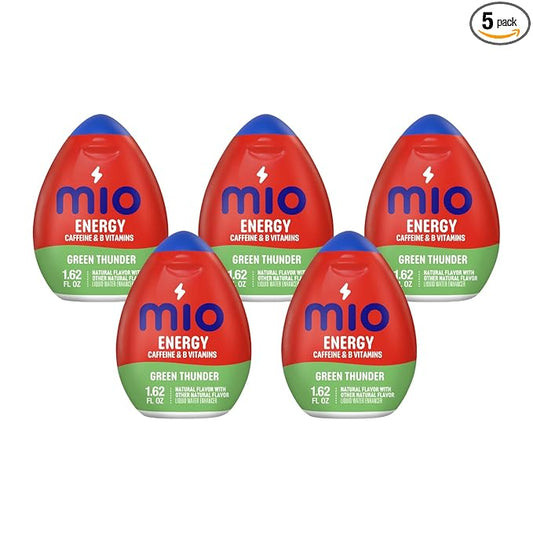 Mio Energy Liquid Water Enhancer, Green Thunder, 1.62 OZ, (Pack of 5)