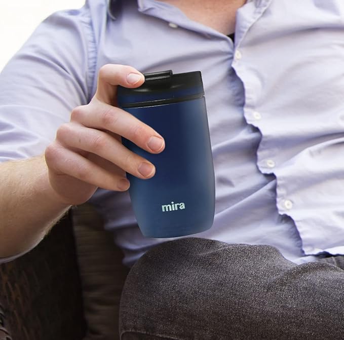 MIRA 12 oz Travel Coffee Mug - Insulated Stainless Steel Tumbler with Screw Lid - Olympic
