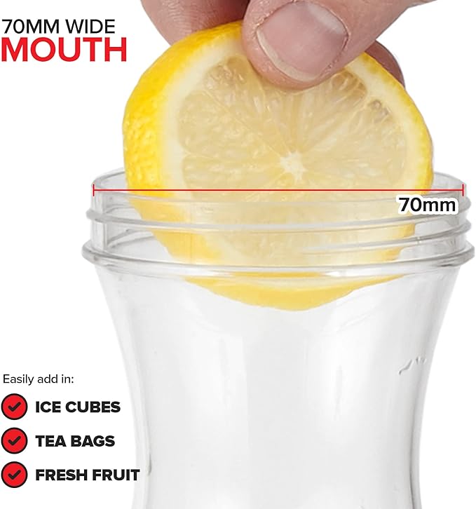 Stock Your Home 50 oz Square Carafes Plastic Juice Carafe with Lids (Set of 4) 50 oz Carafes for Mimosa Bar, Drink Pitcher with Lid, Water Bottle, Milk Container, Clear Beverage Containers for Fridge