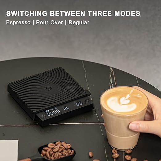 TIMEMORE Basic Mini Coffee Scale with Timer, Multifunction Electronic Espresso Scale, Ultra Thin and LightMini Digital Food Kitchen Scale for Baking, Cooking， (Black Mini)