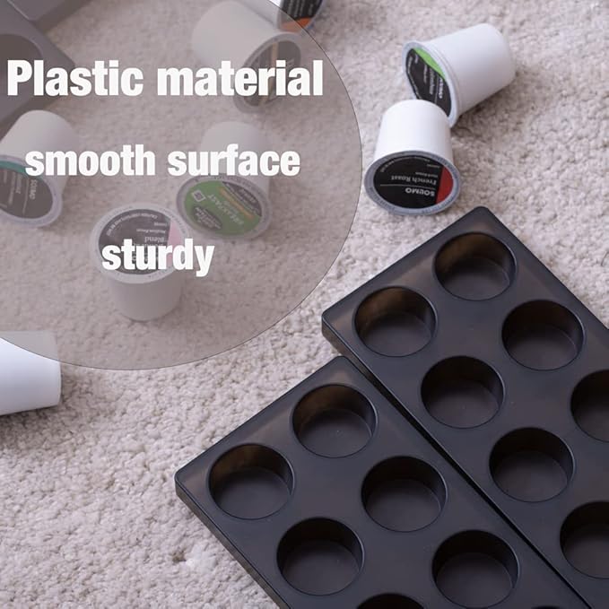 Coffee Pod Storage Organizer for Kitchen Drawer,Holders 60 K CUP, Premium Plastic Tray With Non-slip mat