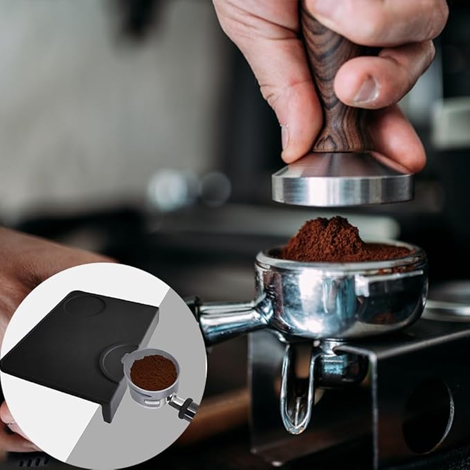 Espresso Tamper Mat,Non Slip Silicone Coffee Tamping Mat with Edge Protection,Reusable Countertop Tamping Mat,Tamp Mat for Table Corner,Coffee Shop,Kitchen,Baking House,Tea Room