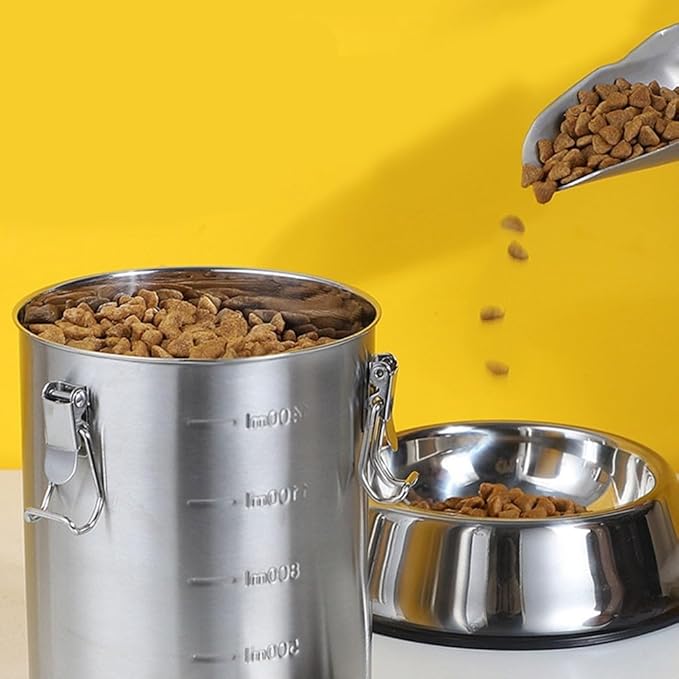 Stainless Steel Airtight Canister, Food Storage Canisters With Airtight Lid Locking Clamp, Stainless Steel Vacuum Sealed Grain Barrels For Coffee Bean Storage(1000ml/ A)