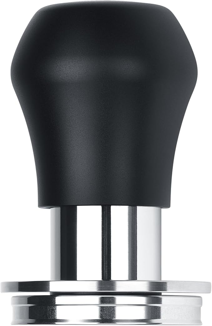Normcore 45.5mm Coffee Tamper V4.1 Mini, Spring-Loaded Espresso Tamper with Click Feedback, Flat Base with Silicone Stand for Flair Pro, Pro 2, Black