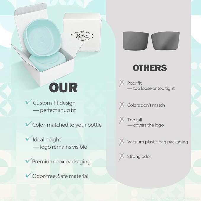 2pcs Silicone Boot for Owala SmoothSip Slider Coffee Tumbler 20oz 12oz, Anti-Slip Sleeve for Travel Coffee Mug, Protective Accessories for Owala BPA Free (Blue Agave)
