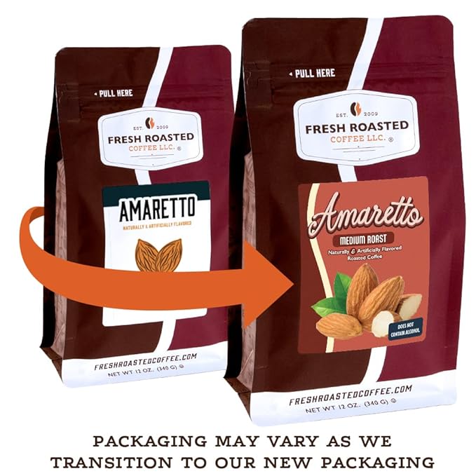 Fresh Roasted Coffee, Amaretto Flavored Coffee,5 lb, Medium Roast, Kosher, Ground