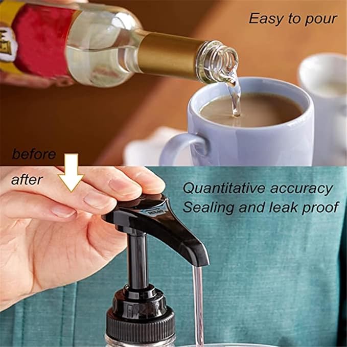 15pcs Syrup Pumps,Coffee Syrup Pump Dispenser Fits 750ml-25.4 oz Bottles,Replacement Syrup Bottle Pump Dispenser for Flavorings Creamer (Gold White Black)