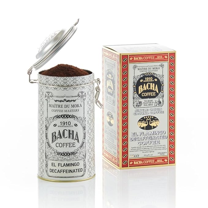 Bacha Coffee | El Flamingo Decaf Single Origin, Ground Beans, Medium Dark Roast, 100% Arabica Specialty Coffee, 250g Autograph Collection, Gift Box